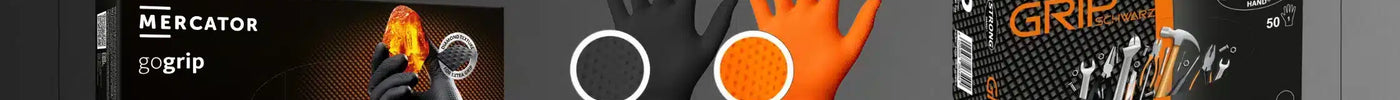 Einweghandschuhe mit Grip Diamant Textur: Ein Vergleich von Mercator GoGrip, Meditrade Stellar Grip und StrongHand Grip - SeniPax.de