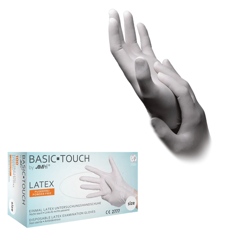 Latex-Untersuchungshandschuhe, puderfrei, Einmalhandschuhe für medizinische Pflege und Homecare