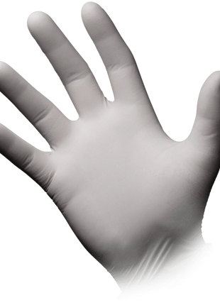 AMPri Basic-Touch Latex Einmalhandschuhe weiß Gr. XS–XL