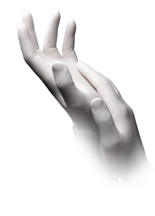 AMPri Basic-Touch Latex Einmalhandschuhe weiß Gr. XS–XL