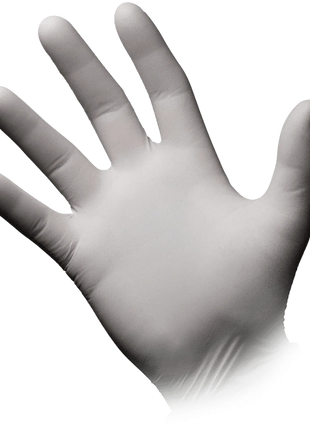 AMPri Basic-Touch Latex Einmalhandschuhe weiß Gr. XS–XL