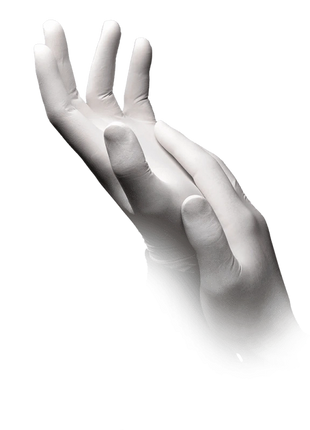 AMPri Basic-Touch Latex Einmalhandschuhe weiß Gr. XS–XL