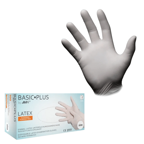 Puderfreie Latex-Untersuchungshandschuhe, Einmalhandschuhe für medizinische Pflege und Homecare