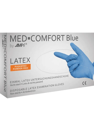 AMPri Med-Comfort blue Latex Einmalhandschuhe blau Gr. S–XL