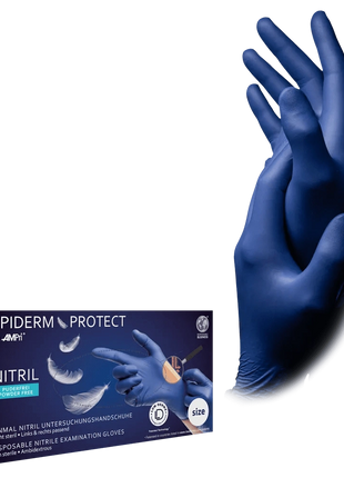 AMPri Epiderm Protect Med-Comfort Nitril Einmalhandschuhe blau Gr. XS–XL
