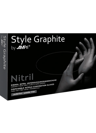 AMPri Style Graphite Med-Comfort Nitril Einmalhandschuhe anthrazit Gr. XS–XL