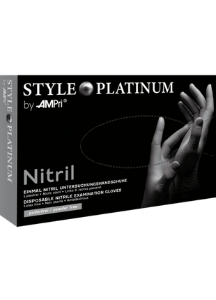 AMPri Style Platinum Med-Comfort Nitril Einmalhandschuhe silbergrau Gr. XS–XL