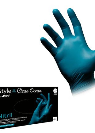 AMPri Style Ocean Med-Comfort Nitril Einmalhandschuhe türkis/grün Gr. XS–XL