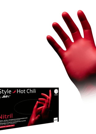 AMPri Style Hot Chili Med-Comfort Nitril Einmalhandschuhe rot Gr. XS–XL