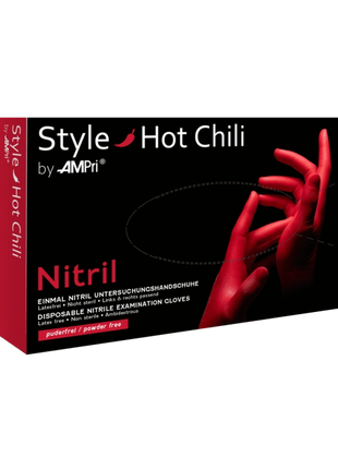 AMPri Style Hot Chili Med-Comfort Nitril Einmalhandschuhe rot Gr. XS–XL