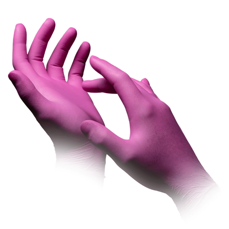 Rosa Einmalhandschuhe für medizinische Pflege und Hygiene