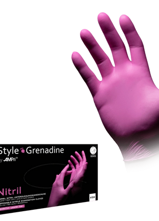 AMPri Style Grenadine Med-Comfort Nitril Einmalhandschuhe pink Gr. XS–XL