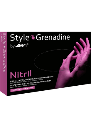 AMPri Style Grenadine Med-Comfort Nitril Einmalhandschuhe pink Gr. XS–XL