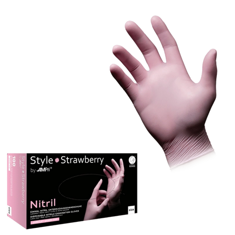 Einmal-Untersuchungshandschuhe aus Nitril, rosa, für medizinische Pflege und Hygiene