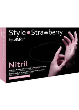 AMPri Style Strawberry Med-Comfort Nitril Einmalhandschuhe rosa Gr. XS–L