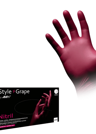 AMPri Style Grape Med-Comfort Nitril Einmalhandschuhe bordeaux Gr. XS–XL