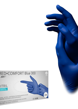 AMPri Med-Comfort blue 300 Nitril Einmalhandschuhe blau Gr. S–XL
