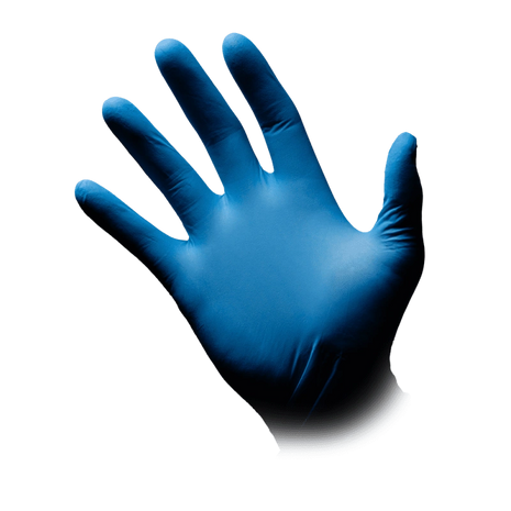 Blaue Einmalhandschuhe für medizinische Pflege und Hygiene