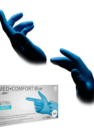 Med-Comfort Nitrilhandschuhe AMPri blau puderfrei XS–XXL