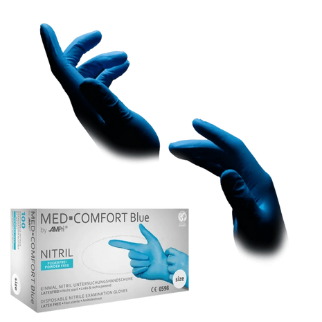 Blau Nitril-Untersuchungshandschuhe, puderfrei, latexfrei, Einmalhandschuhe für medizinische Pflege