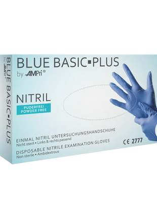 Basic-Plus Nitril Einweghandschuhe blau puderfrei 200 Stück XS–XL