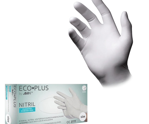 AMPri Eco-Plus Nitril Einmalhandschuhe weiß Gr. XS–XL