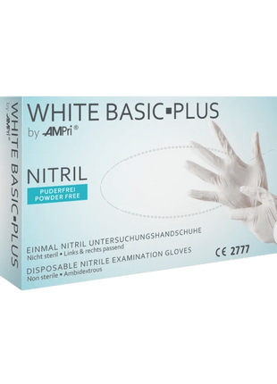 AMPri white Basic-Plus Nitril Einmalhandschuhe weiß 200 Stück Gr. S–L