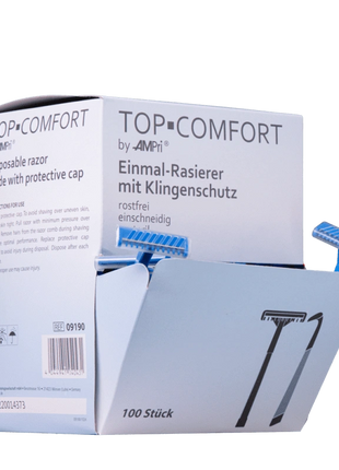 Top-Comfort Einmalrasierer 1-schneidig blau ABS/Edelstahl 100 Stück
