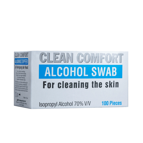 Clean Comfort Alkoholtupfer 70% Isopropylalkohol, 100 Stück für Hautreinigung