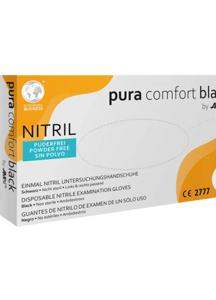 AMPri Puracomfort Black Nitril Einweghandschuhe schwarz Basic puderfrei XS–XL