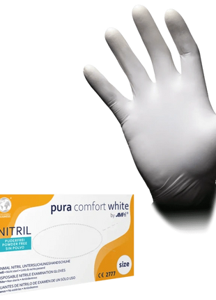 Puracomfort white Nitril Einweghandschuhe weiß Basic puderfrei