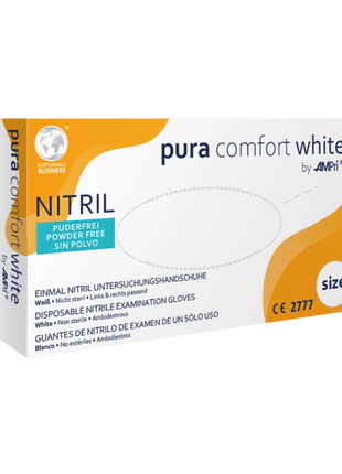 Puracomfort white Nitril Einweghandschuhe weiß Basic puderfrei