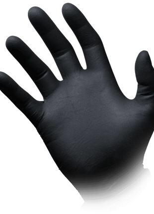 AMPri Style Latex Black Einweg-Latexhandschuhe schwarz Premium volltexturiert XS–XL