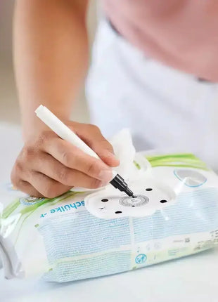 Hand beschriftet Feuchttücher-Packung, Hygienetücher, professionelle Reinigung, Medizinprodukte