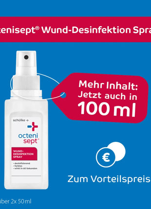 Banner für Octenisept Wunddesinfektion in 100 ml Flasche von Schülke. Zuverlässiger Schutz und Pflege für Wunden
