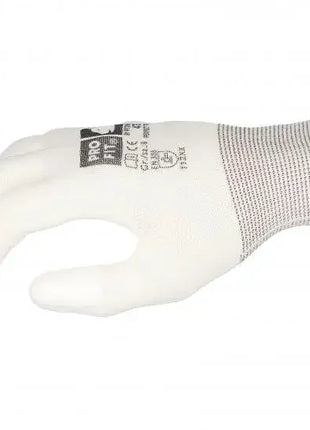Weißer Handschuh für Hygiene und Schutz, nahtlos gestrickt mit elastischem Bündchen