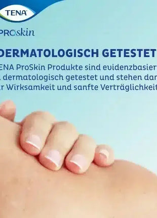 TENA ProSkin dermatologisch getestetes Hygieneprodukt, sanfte Hautpflege Werbung.