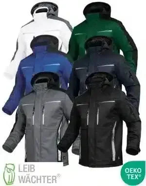Mehrfarbige, wasserdichte Softshell-Jacken mit Kapuze, reflektierende Elemente, OEKO-TEX zertifiziert.