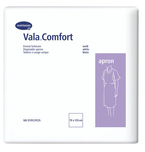 Vala Comfort Einmal-Schürzen weiß, 70 x 135 cm, 100 Stück – ideal für Pflege & medizinische Einrichtungen