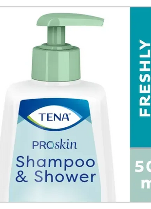 TENA ProSkin Shampoo & Shower 500ml, frisch duftendes Duschgel und Shampoo für sensitive Haut