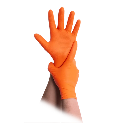 maimed diamond grip+ orange nitrilhandschuhe gogrip