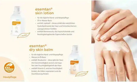 esemtan skin lotion und dry skin balm informationsblatt