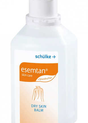 Esem tan Hautpflege Dry Skin Balm mit Sheabutter in weißer Flasche, medizinisches Hautbalsam