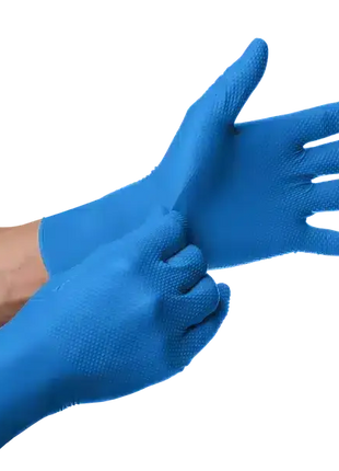 Mercator GoGrip Long Blue Nitrilhandschuhe - Ideal für die Werkstatt und Kfz-Anwendungen. Langanhaltender Schutz und Griffigkeit für verschiedene Arbeitsanforderungen