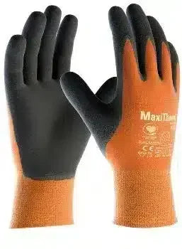 Arbeitshandschuhe orange-schwarz, MaxiFlex, Schutzhandschuhe, rutschfest, robuste Hygiene-Handschuhe