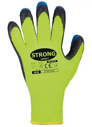Forster Stronghand Handschuhe - Arbeitshandschuhe aus Latex für persönliche Schutzausrüstung (PSA). Modell Stronghand 0242, hergestellt aus Polyester in leuchtendem Neon-Gelb Produktbild