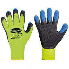 Forster Stronghand Handschuhe - Arbeitshandschuhe aus Latex für persönliche Schutzausrüstung (PSA). Modell Stronghand 0242, hergestellt aus Polyester in leuchtendem Neon-Gelb Paar Bild