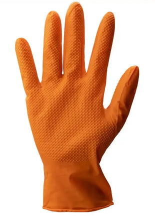 Stronghand Grip Orange - Nitrilhandschuhe mit Diamantstruktur für einen sicheren Halt. Hochwertige Nitrilhandschuhe für verschiedene Anwendungen