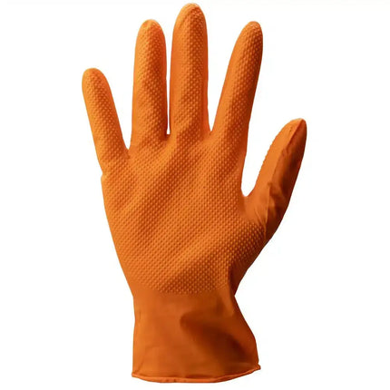 Stronghand Grip Orange - Nitrilhandschuhe mit Diamantstruktur für einen sicheren Halt. Hochwertige Nitrilhandschuhe für verschiedene Anwendungen