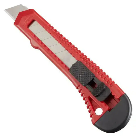 Rotes Cutter-Messer mit Abbrechklinge, ergonomischer Griff, Profi Hygiene Werkzeug